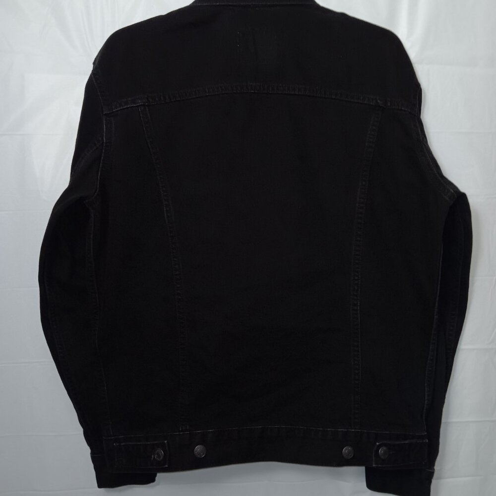 ZARA MEN'S BUTTON UP BLACK DENIM JACKET - Picture 8 of 11